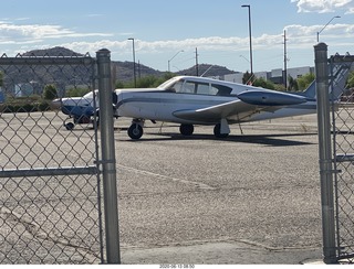 Piper Comanche on three fully-inflated tires