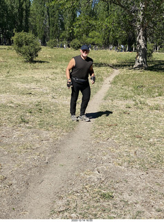 3284 a0y. Argentina Eclipse Day - Adam running at the site