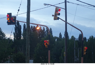 272 a0y. Argentina Eclipse Day - driving to the site - red and amber lights