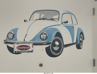 Volkswagon painted on wall at Chapman