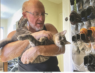 cat Potato with Adam, old picture