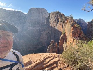 3514 a18. Zion National Park - Scout Landing - Angels Landing hikers - Adam