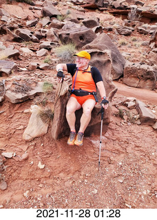 Canyonlands National Park - Lathrop Hike (Shea picture) - Adam in rock chair