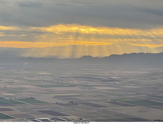 aerial - sun's rays - south of Phoenix