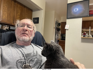 didi got me a new t-shirt with cat and glasses + my cat Devin