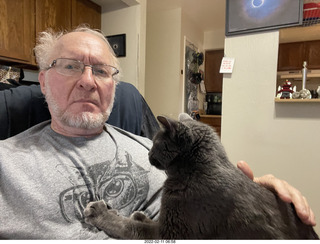 didi got me a new t-shirt with cat and glasses + my cat Devin