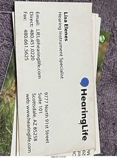 Hearing Life - Lisa Elenes audiologist card