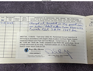 N8377W logbooks 2022-08-01 engine log
