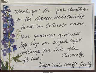 Colleen donation reply