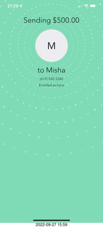 sending $500 to Misha