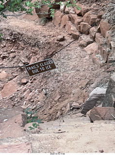 Zion trail closed due to ice