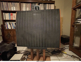 my cat Jane on my Eagle 2 amplifier next to my Quad ESL