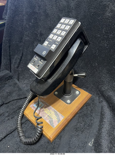 sam gave me a pedestal-mounted AMPS trial cell phone