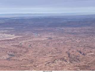 aerial - flight from moab to phoenix - Canyonlands National Park - Island in the Sky - Colorado River