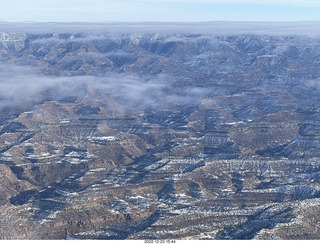 aerial - canyonlands - Green River, Desolation Canyon, Book Cliffs - thin clouds