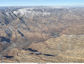 aerial - canyonlands - Green River, Desolation Canyon, Book Cliffs - thin clouds