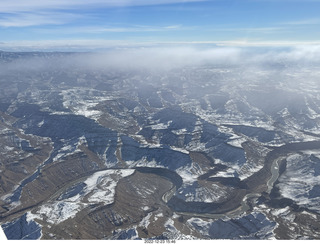 aerial - canyonlands - Green River, Desolation Canyon, Book Cliffs - thin clouds