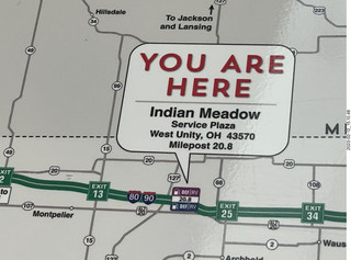 Ohio Turnpike map with Hillsdale on it