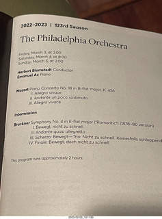 Kimmel Center - Verizon Hall - Philadelphia Orchestra program