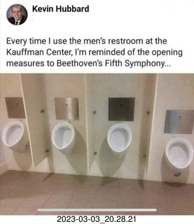 Facebook - restroom reminds me of Beethoven No.5