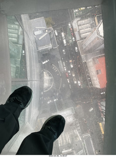 143 a1s. New Zealand - Auckland Sky Tower 51st floor view down through glass