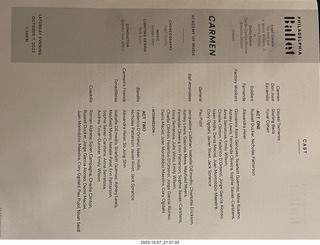Philadelphia Ballet - Carmen program