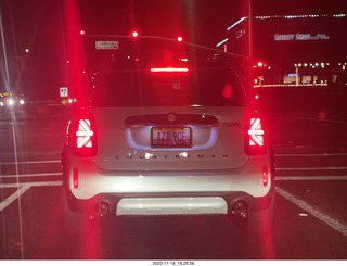 Austin Mini Cooper with silly wrong-way tail lights