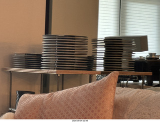 my tapes shelf with my cats Miss Pris and Jane