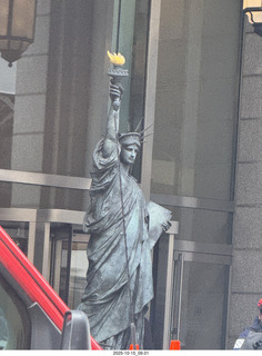 New York City - Serafina restaurant - fake statue of liberty