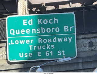 New York City - Ed Koch Queensborough Bridge sign