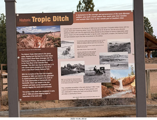 150 a2n. Bryce Canyon National Park - Tropic Ditch sign