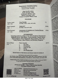 Downtown Chamber Series  program