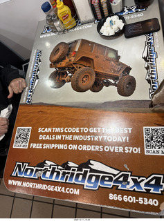 585 a2q. Utah - Moab diner placemat