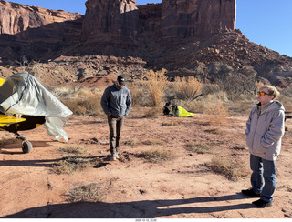 30 a2q. Utah - Mineral Canyon airstrip - yellow Husky NII8WY pilot and Tyler