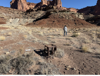 103 a2q. Utah - Mineral Canyon hike - old cube - Tyler