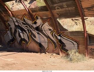 201 a2q. Utah -  Mineral Canyon hike - building with graffiti