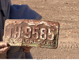 255 a2q. Utah -  Mineral Canyon hike - license plate