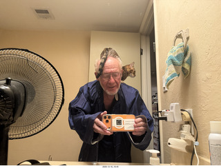 before concert, cat Pickle on my back