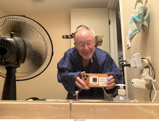 before concert, cat Pickle on my back