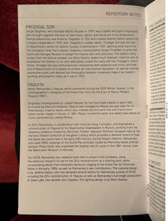 New York City - New York Ballet program