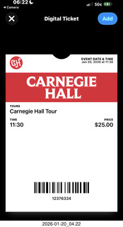 New York City - Manhattan - Carnegie Hall tour ticket