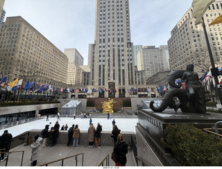 New York City - Manhattan - Rockafeller Center - ice skating rink with Prometheus