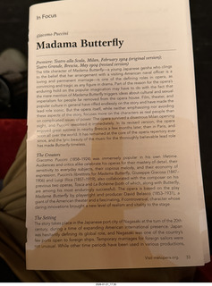 New York City - Manhattan - Metropolitan Opera Madama Butterfly - program