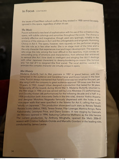 New York City - Manhattan - Metropolitan Opera Madama Butterfly - program