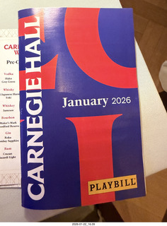 New York City - Manhattan - Carnegie Hall program (not my show)