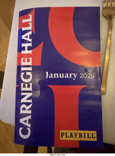 New York City - Manhattan - Carnegie Hall program