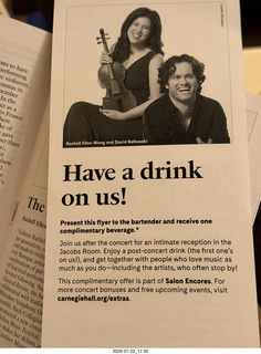 New York City - Manhattan - Carnegie Hall - Rachell Ellen Wong and David Belkovski invitation