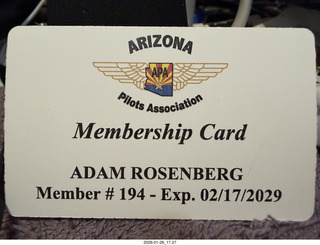 Arizona Pilots Association card