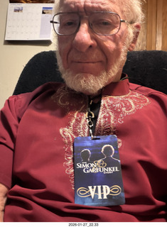 Mesa Arts Center - Simon and Garfunkle Story - Adam with VIP badge