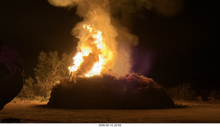 Arizona Flying Circus - night - Christmas trees on fire